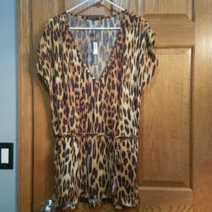 Despi leopard print cover up, sz L